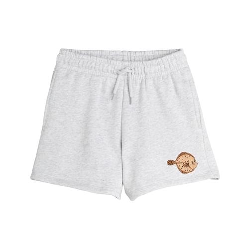 Mini Rodini GOTS Flundra Sweatshorts Grey Melange 104/110 cm  Grå  104/110 cm  Unisex