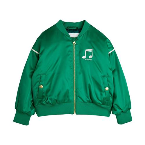 Mini Rodini Note Chenille Baseballjakke I Satin Green 140/146 cm  Grøn  140/146 cm  Unisex