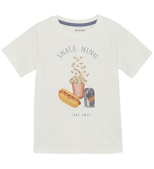 Minymo T-shirt - Marshmallow White m. Print