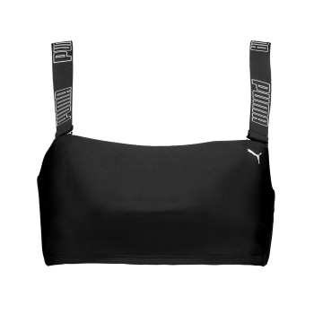 Puma Bandeau Bikini Top Sort/Hvid Large Dame