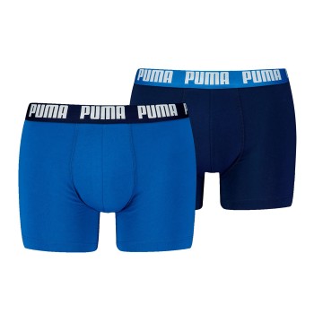 Puma 2P Men Everyday Basic Boxer Sort/Blå bomuld Large Herre