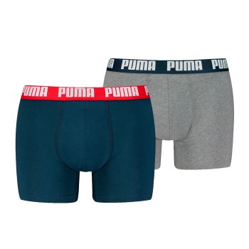 Puma 2P Men Everyday Basic Boxer Marineblå/Grå bomuld Medium Herre