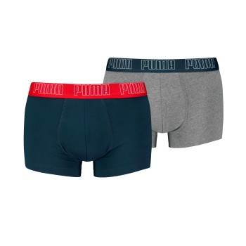 Puma 2P Men Everyday Trunks Marineblå/Grå bomuld Small Herre