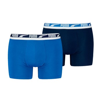 Puma 2P Men Multi Logo Boxer Marine/Blå bomuld Large Herre