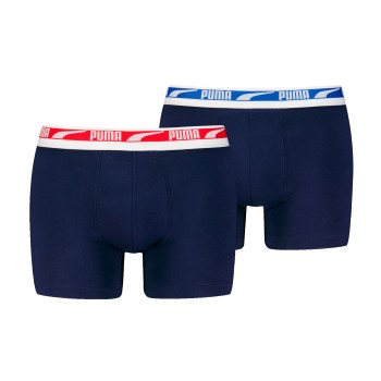 Puma 2P Men Multi Logo Boxer Marineblå bomuld Large Herre