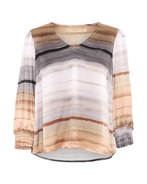 CULTURE Bluse 'Mirjam'  cognac / lysebrun / grå / offwhite