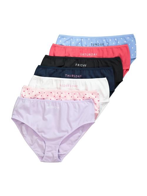 Ulla Popken Slip 'Weekdays'  lyseblå / lilla / lys pink / sort / hvid