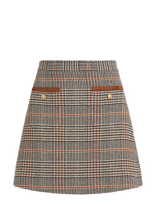 Tweed Wool Mix Check Mini Skirt Tommy Hilfiger Brown