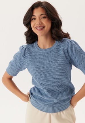 VILA Vidalo O-Neck S/S knit top Blissful Blue XXL