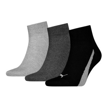 Puma Strømper 3P Lifestyle Quarter Socks Sort/Grå Str 39/42