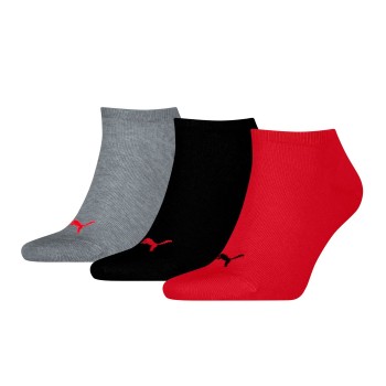 Puma Strømper 3P Sneaker Socks Rød/Grå Str 47/49