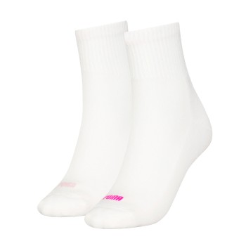 Puma Strømper 2P Women Heart Logo Short Crew Socks Hvid/Rosa Str 35/38 Dame