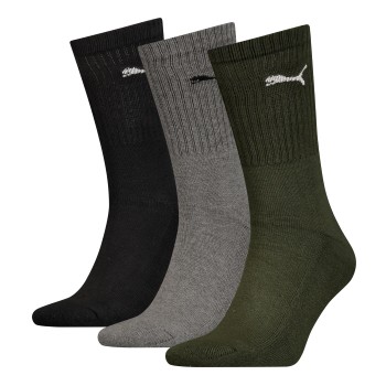 Puma Strømper 3P Sport Crew Socks Sort/Grøn Str 35/38