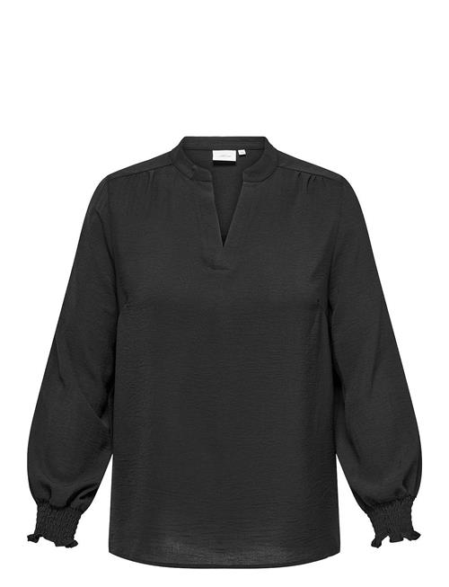 Carmetta Life V-Neck Ls Top Wvn Noos ONLY Carmakoma Black
