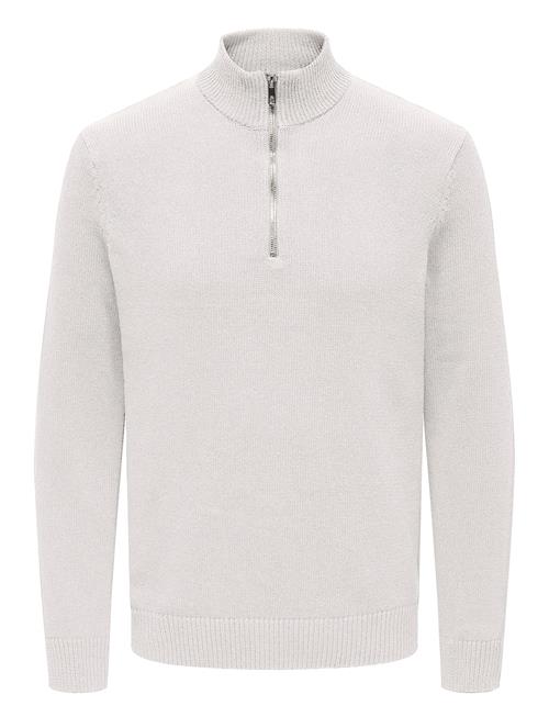 Onsfabian Life Reg 7 Half Zip Knit ONLY & SONS White