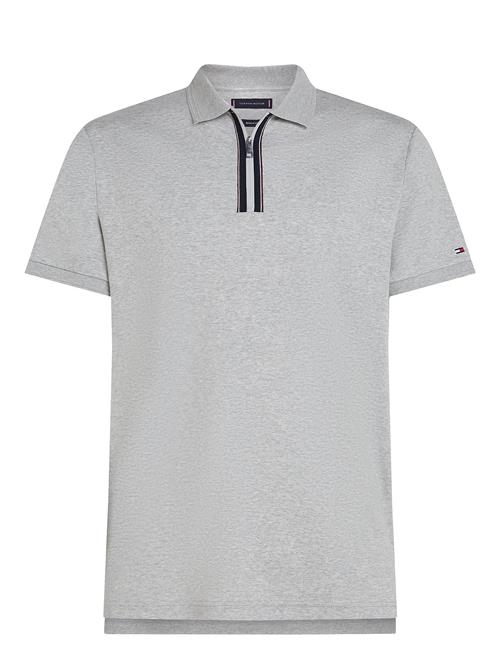 Zip Liquid Cotton Reg Polo Tommy Hilfiger Grey