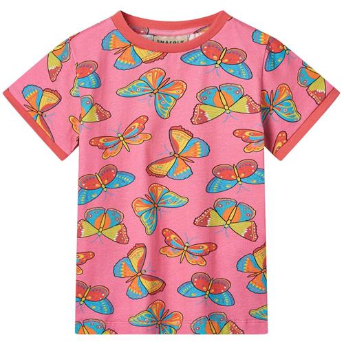 Småfolk Butterflies T-shirt Bubblegum | Lyserød | 2-3 years