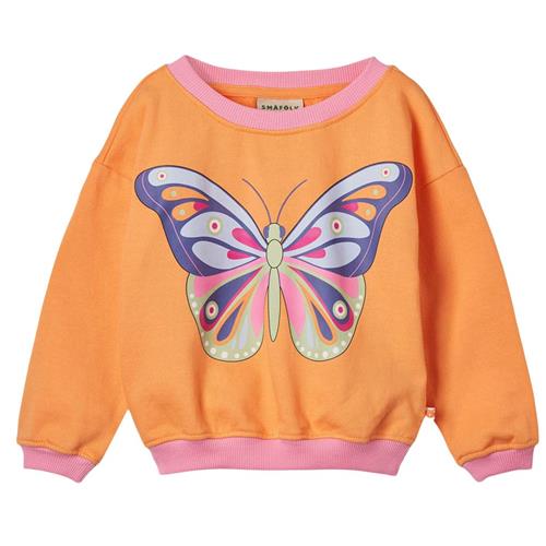 Småfolk Butterfly Sweatshirt Papaya | Orange | 7-8 years