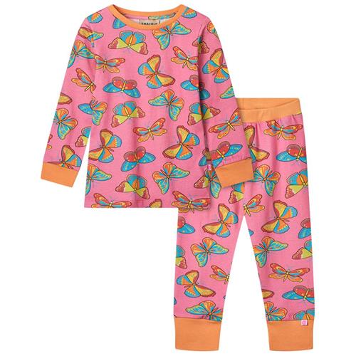 Småfolk Butterflies Pyjamas Bubblegum | Lyserød | 1-2 years