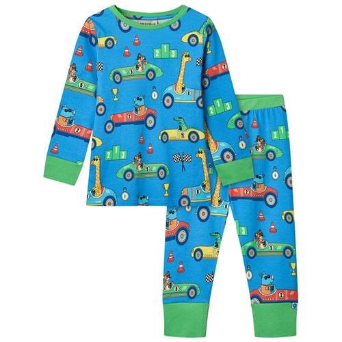 Småfolk Race Cars Pyjamas Tropic Sea | Blå | 1-2 years