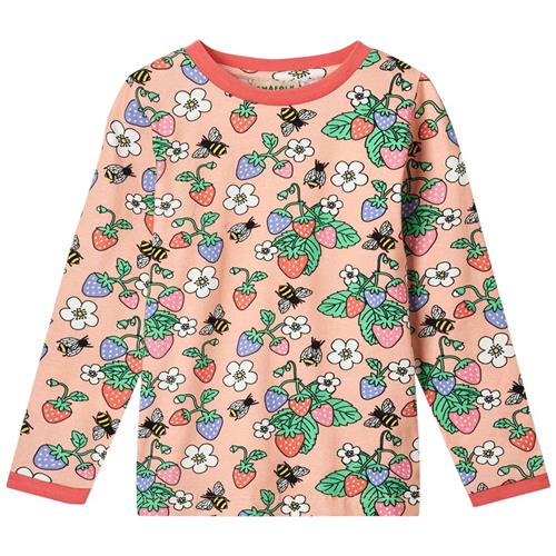 Småfolk Long Sleeved Top With Strawberries Blossom Strawberries Langærmet T-shirt Blossom | Lyserød | 1-2 years