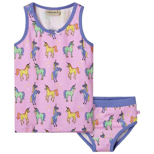 Småfolk Unicorns Undertøjssæt Pink Lavender 1-2 Y  Lyserød  1-2 år  kvinde