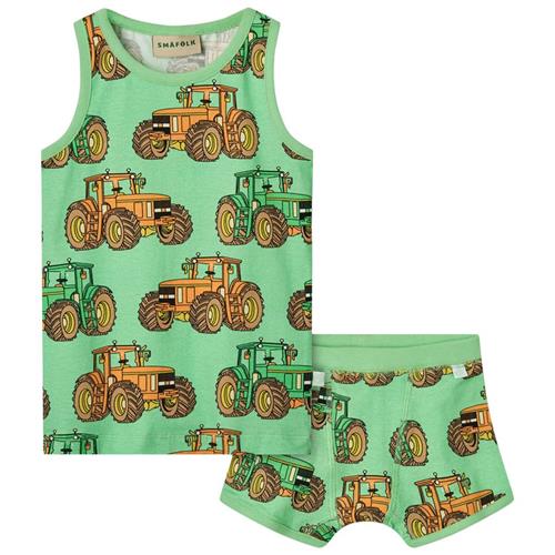 Småfolk Tractors Undertøjssæt Minty Green Tea 2-3 Y  Grøn  2-3 år  mand