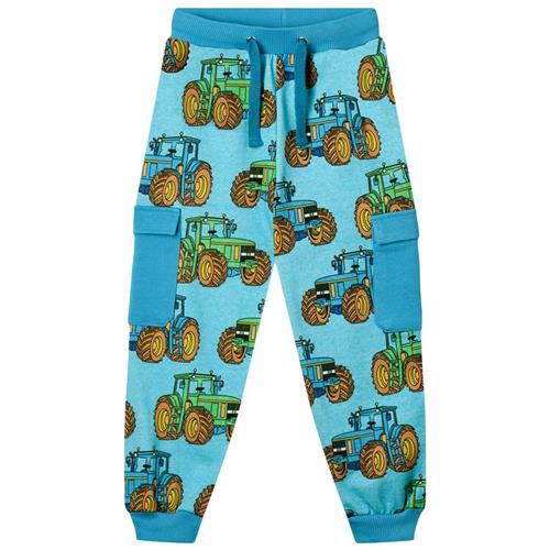 Småfolk Pants With Tractors Blue Atoll Tractors Joggingbukser Blue Atoll | Blå | 2-3 years