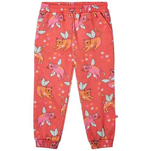 Småfolk Cats Joggingbukser Pink Punch 7-8 Y  Rød  7-8 år  kvinde