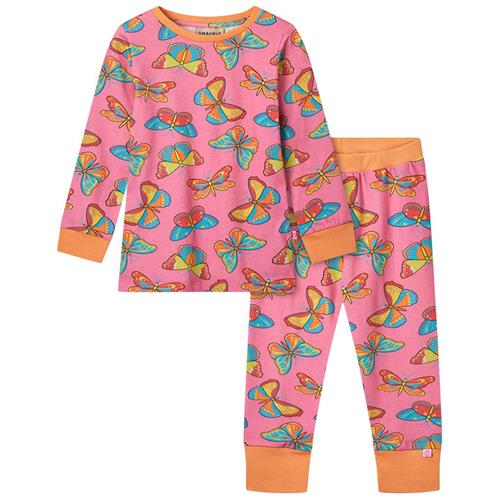 Småfolk Butterflies Pyjamas Bubblegum 3-4 Y  Lyserød  3-4 år  kvinde