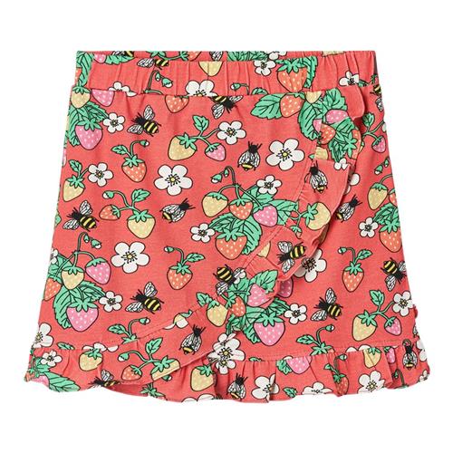 Se Småfolk Strawberries Nederdel Pink Punch 4-5 Y  Rød  4-5 år  kvinde ved Babyshop