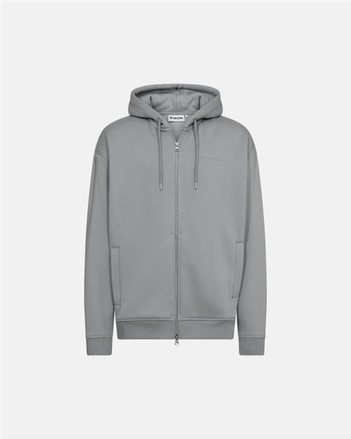 Hoodie "zip" | Bomuld | Lys grå