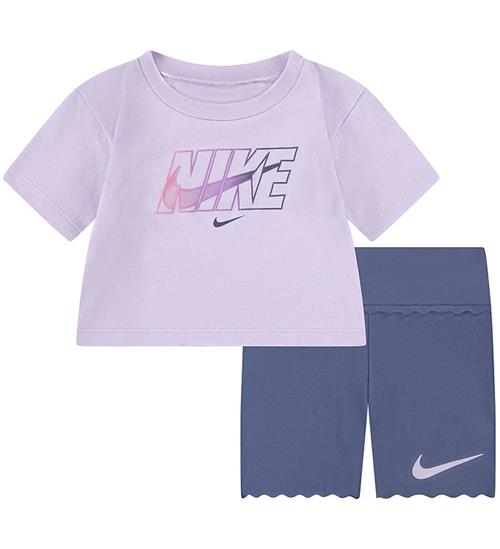 Nike Shortssæt - T-shirt/Shorts - Diffused Blue