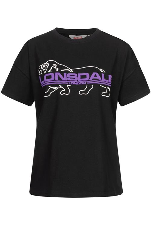 LONSDALE Oversized bluse  mørkelilla / sort / hvid