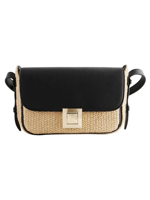 Next Skuldertaske 'Raffia'  beige / sort