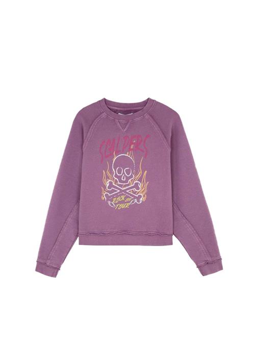 Se Scalpers Sweatshirt 'Flame Skull'  gul / lilla / rød / hvid ved About You