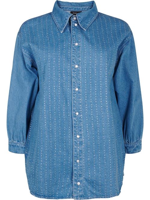 Zizzi Bluse 'Jamia'  blue denim / sølv