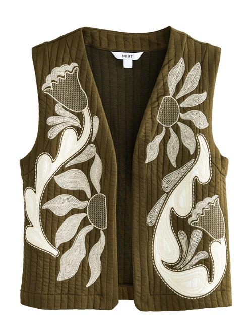 Next Vest  oliven / naturhvid