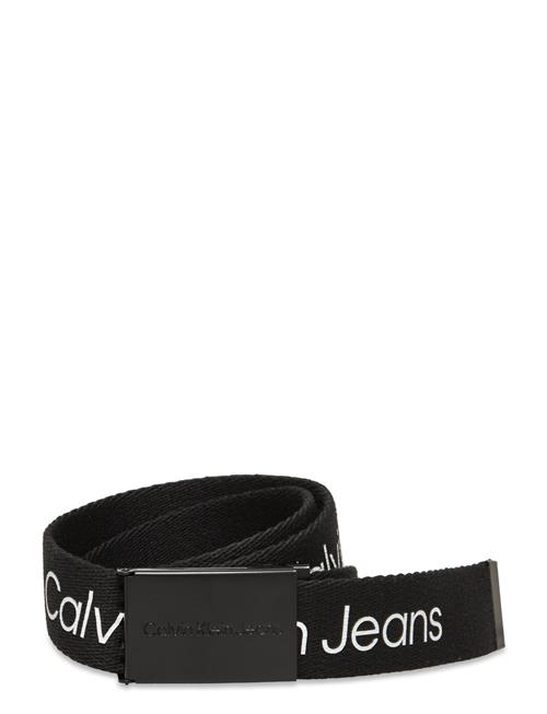 Canvas Logo Metallic Buckle Belt Calvin Klein Black