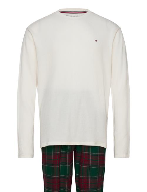 Ls Waffle Flannel Pj Set Tommy Hilfiger White