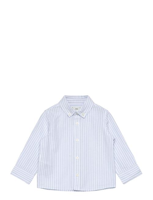 100 Cotton Oxford Striped Shirt Mango Blue