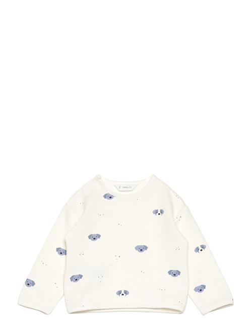 Printed Cotton Sweatshirt Mango White