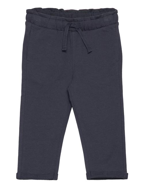 Elastic Waist Cotton Trousers Mango Navy