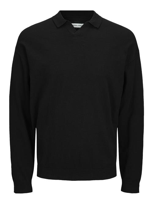 Jack & Jones Jjcolin Slub Knit Polo Ls Jack & J S Black