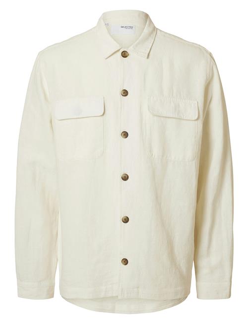 Slh-Leroy Linen Blend Overshirt Ls Noos Selected Homme Cream