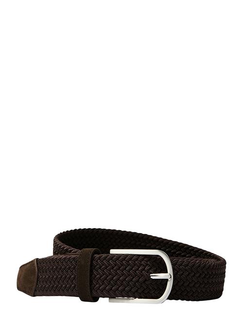 Slhtom Braided Textile Belt Selected Homme Brown