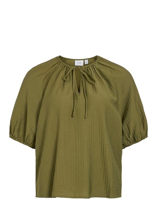 Viclo 2/4 V-Neck Top - Noos Vila Khaki