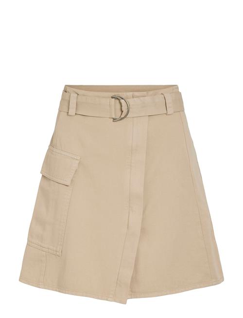 Vitilo Hw Belt Skirt Vila Beige