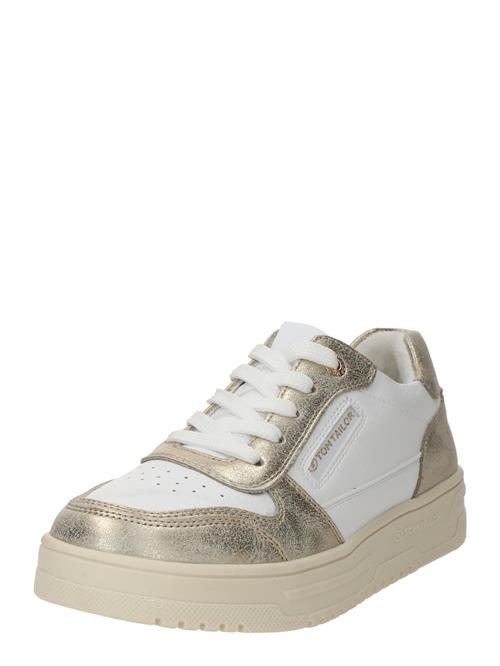 Se TOM TAILOR Sneaker low  guld / hvid ved About You