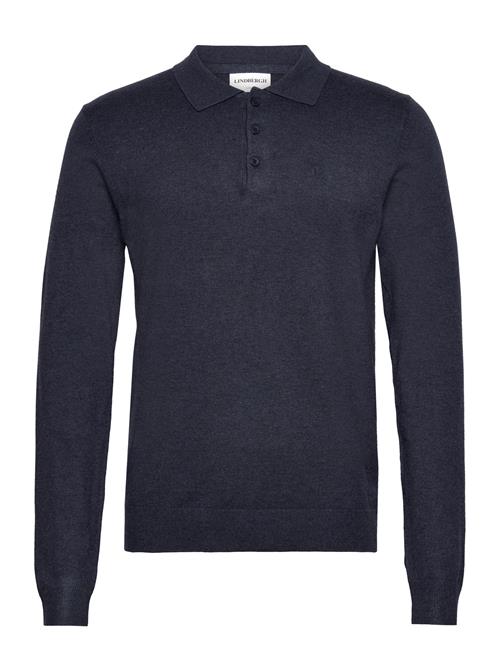 Long Sleeve Knitted Poloshirt Lindbergh Navy